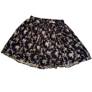 Janie & Jack Blue Holiday Skirt Gold Glitter Floral Print NWT Girls Size 14